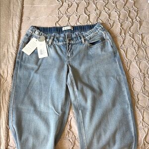 Women’s maternity Light Blue adjustable-Waist Jeans